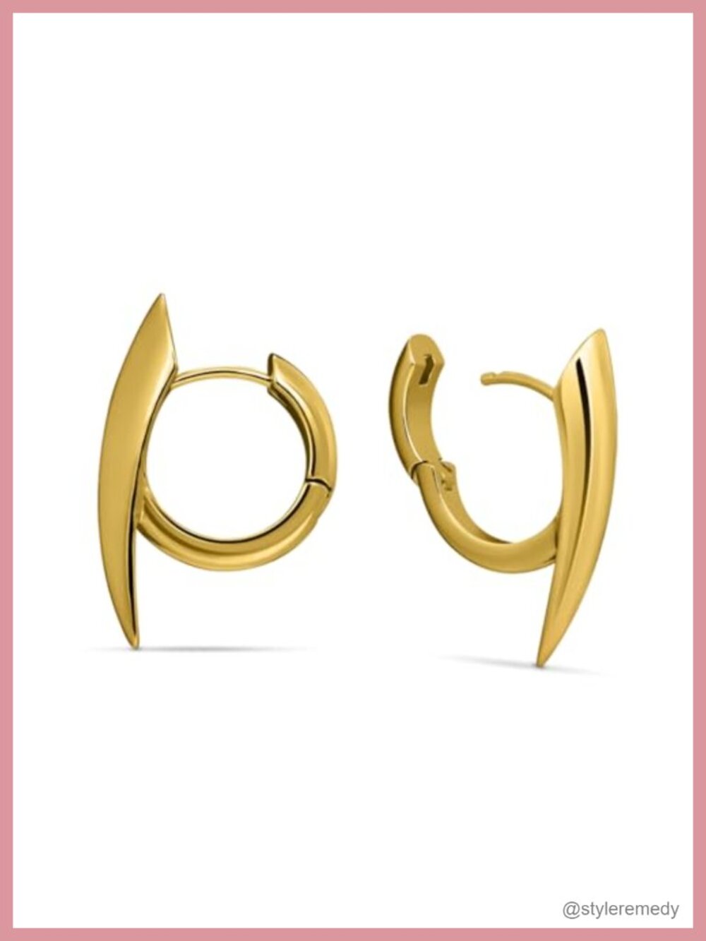 Sharp Line Fluid Curve Huggie Hoop Earrings 18G 1mm Piercing Jewelry Edgy